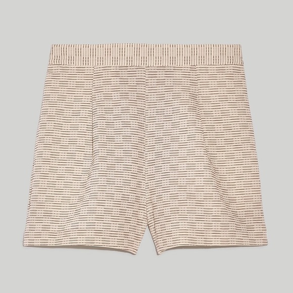 NWT Madewell Clean Pull-On Shorts in Jacquard - Size 0 - Brown & Cream - Picture 4 of 8